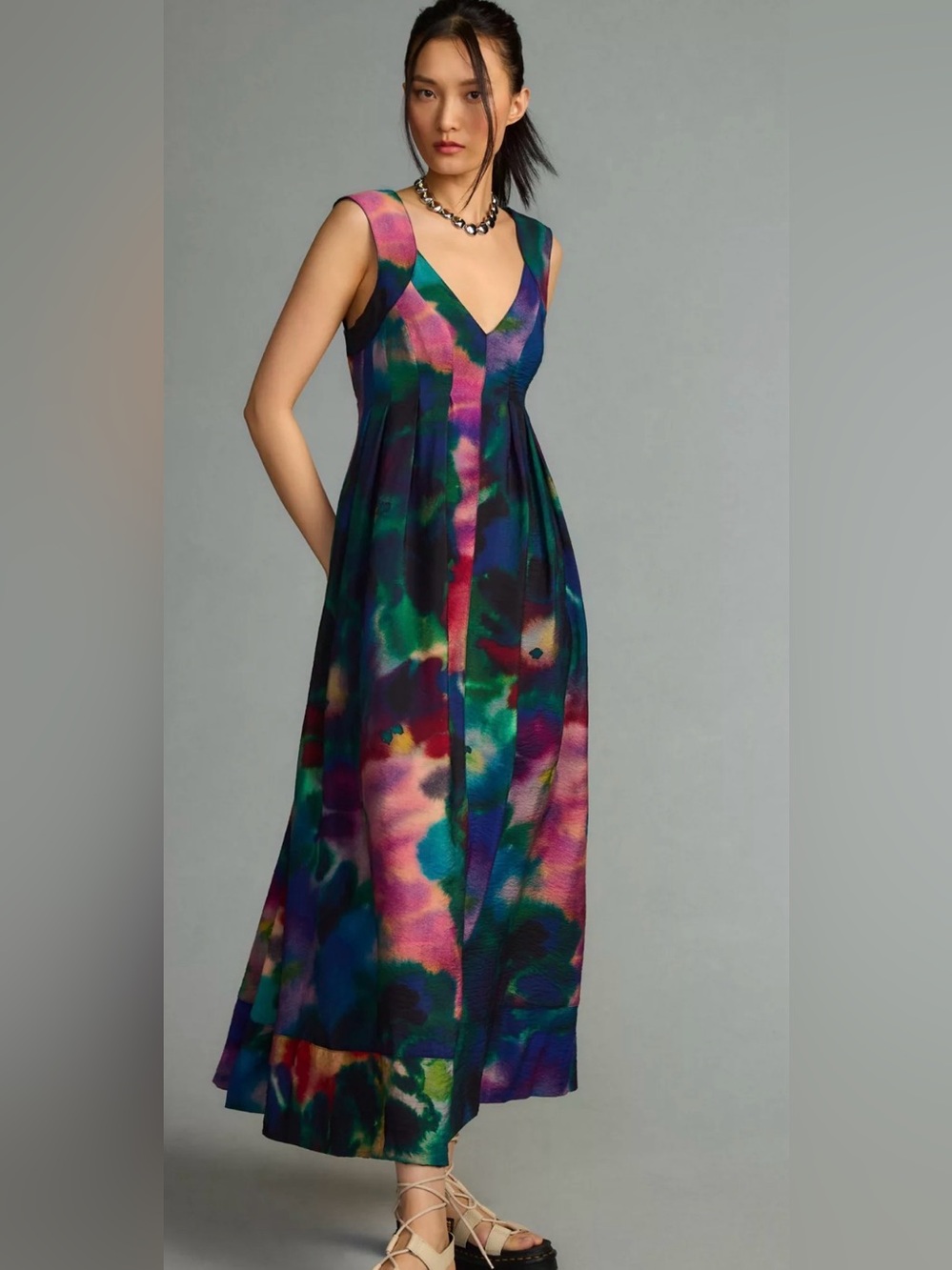 Arizona Jean Company Multicolor Floral Maxi Dress - Purple, Green, Pink, Blue